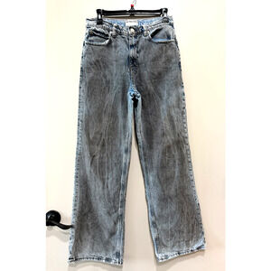 We The Free Tinsley Baggy High Rise straight leg Jeans acid wash utility Sz-28